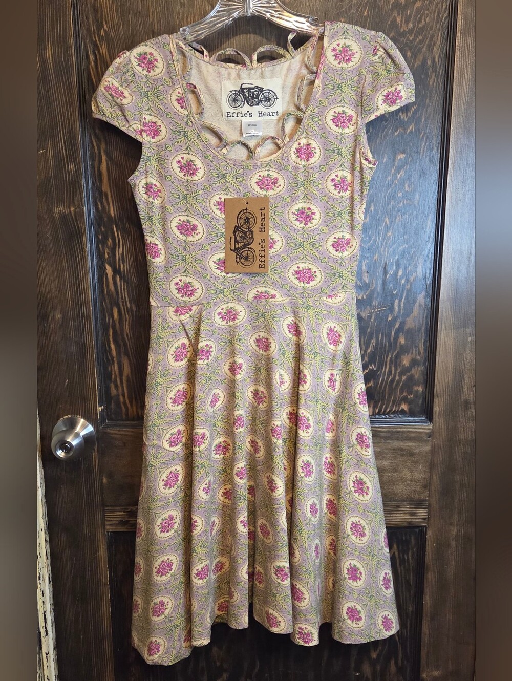 NWT Effie's Heart Pink Floral Fit & Flare 'Carrington' Dress In Primrose Print